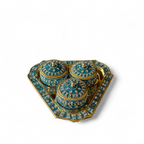 Brass Mukhvaas/Supari Set, Glittered Design, 3 Compartments, Traditional, Premium