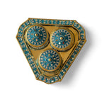 Brass Mukhvaas/Supari Set, Glittered Design, 3 Compartments, Traditional, Premium