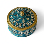 Brass Mukhvaas/Supari Set, Glittered Design, 3 Compartments, Traditional, Premium
