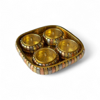 Brass Decorative Mukhvaas/Supari Set 4 Compartments, Traditional Design, Premium Item, Home Decor