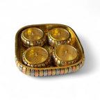 Brass Decorative Mukhvaas/Supari Set 4 Compartments, Traditional Design, Premium Item, Home Decor