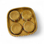 Brass Decorative Mukhvaas/Supari Set 4 Compartments, Traditional Design, Premium Item, Home Decor