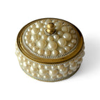 Pearl Decorated Dry Fruit Box Set with Brass Tray, Traditional Decorative Storage Containers, 4 Bowls with Lids, 24cm x 5cm