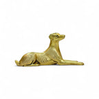 Decorative Brass Dog Figurine, Metal Reclining Dog Statue, Modern Home Decor, 23 x 10 cm
