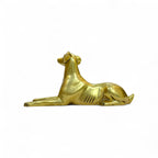 Decorative Brass Dog Figurine, Metal Reclining Dog Statue, Modern Home Decor, 23 x 10 cm