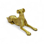 Decorative Brass Dog Figurine, Metal Reclining Dog Statue, Modern Home Decor, 23 x 10 cm