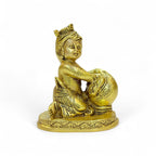 Brass Kaanha Statue, Hindu Religious Decorative Figurine, Krishna, 18 cm Height, Antique Finish