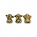 Three Wise Monkeys Decorative Figurines, Gold Metallic Finish, See No Evil Speak No Evil Hear No Evil, Home Decor