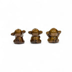 Three Wise Monkeys Decorative Figurines, Gold Metallic Finish, See No Evil Speak No Evil Hear No Evil, Home Decor