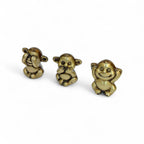 Three Wise Monkeys Decorative Figurines, Gold Metallic Finish, See No Evil Speak No Evil Hear No Evil, Home Decor