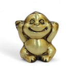Three Wise Monkeys Decorative Figurines, Gold Metallic Finish, See No Evil Speak No Evil Hear No Evil, Home Decor