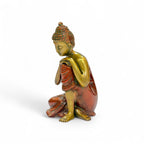 Decorative Buddha Statue, Gold and Bronze Finish, Meditation Pose, 20 x 12 cm, Resin Figurine, Home Decor