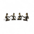 Antique Seated Musician Quartet, Traditional Statues, Decorative Home Decor, Shelf Display Art Pieces, 4 Piece Collection