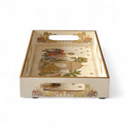 Royal Safari Elephant & Camel Tray Set, Oriental Design, White with Gold Accents, 40x25x5 cm, Tiered Storage Organizer