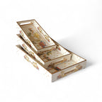 Royal Safari Elephant & Camel Tray Set, Oriental Design, White with Gold Accents, 40x25x5 cm, Tiered Storage Organizer