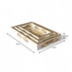 Royal Safari Elephant & Camel Tray Set, Oriental Design, White with Gold Accents, 40x25x5 cm, Tiered Storage Organizer