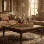 Royal Safari Elephant & Camel Tray Set, Oriental Design, White with Gold Accents, 40x25x5 cm, Tiered Storage Organizer