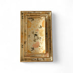 Elegant Floral Charm Tray Set, Gold Trim, Cream with Botanical Pattern, 40x25x5cm, Kitchen Counter Organization