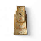 Elegant Floral Charm Tray Set, Gold Trim, Cream with Botanical Pattern, 40x25x5cm, Kitchen Counter Organization