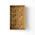 Royal Haveli Window Tray Set, Mediterranean Pattern, 3 Trays, 40x25x5 cm, Wooden Tea and Snacks Organizer, Large, Medium and Small Tray Set