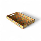 Royal Haveli Window Tray Set, Mediterranean Pattern, 3 Trays, 40x25x5 cm, Wooden Tea and Snacks Organizer, Large, Medium and Small Tray Set