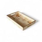 Royal Caravan Palace Tray Set, 40x25x5 cm, Elegant Pattern for Tea Coffee Snacks, 3-Piece Collection