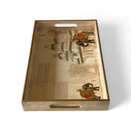 Royal Caravan Palace Tray Set, 40x25x5 cm, Elegant Pattern for Tea Coffee Snacks, 3-Piece Collection