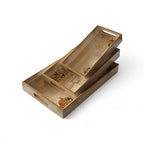 Royal Caravan Palace Tray Set, 40x25x5 cm, Elegant Pattern for Tea Coffee Snacks, 3-Piece Collection