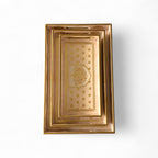 Tree of Life Royal Tray Set, Gold Tree Pattern, 40x25x5 cm, Elegant Tea and Snacks Organizer with Handles, Cream and Gold, 3-Piece Collection