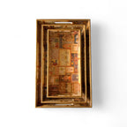 Royal Palace Tray Set, Royal Pattern, 40x25x5cm, Vintage Style, Premium Design, Snack and Tea Serving Tray, 3-Piece Collection