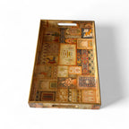 Royal Palace Tray Set, Royal Pattern, 40x25x5cm, Vintage Style, Premium Design, Snack and Tea Serving Tray, 3-Piece Collection