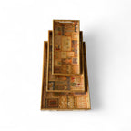 Royal Palace Tray Set, Royal Pattern, 40x25x5cm, Vintage Style, Premium Design, Snack and Tea Serving Tray, 3-Piece Collection